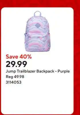 Staples Jump Trailblazer Backpack - Purple offer