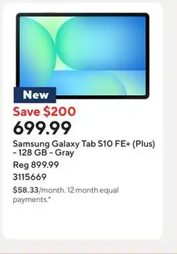 Staples Samsung Galaxy Tab S10 FE+ (Plus) - 128 GB - Gray offer
