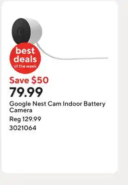 Staples Google Nest Cam Indoor Battery Camera offer