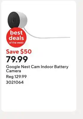 Staples Google Nest Cam Indoor Battery Camera offer