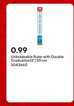 Staples Unbreakable Ruler with Double Graduation12/30 cm offer