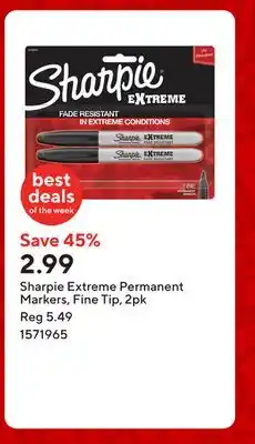 Staples Sharpie Extreme Permanent Markers, Fine Tip, 2pk offer