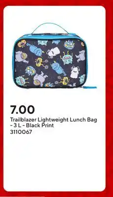 Staples Trailblazer Lightweight Lunch Bag - 3 L - Black Print offer