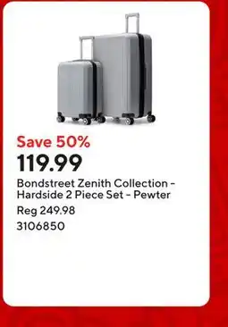 Staples Bondstreet Zenith Collection - Hardside 2 Piece Set - Pewter offer