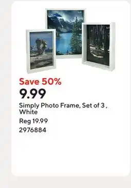 Staples Simply Photo Frame, Set of 3 , White offer