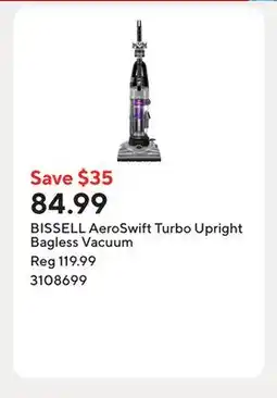 Staples BISSELL AeroSwift Turbo Upright Bagless Vacuum offer