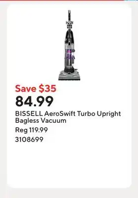 Staples BISSELL AeroSwift Turbo Upright Bagless Vacuum offer
