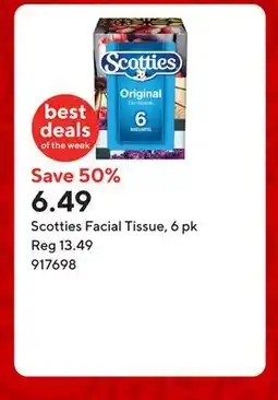 Staples Scotties Facial Tissue, 6 pk offer
