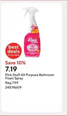 Staples Pink Stuff All Purpose Bathroom Foam Spray offer