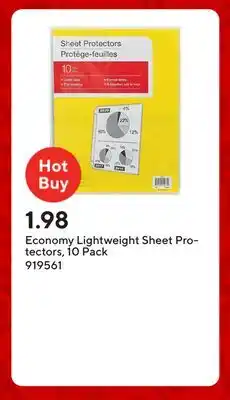 Staples Economy Lightweight Sheet Protectors, 10 Pack offer