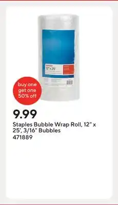Staples Staples Bubble Wrap Roll, 12 x 25', 3/16 Bubbles offer