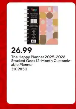 Staples The Happy Planner 2025-2026 Stacked Geos 12-Month Customizable Planner offer