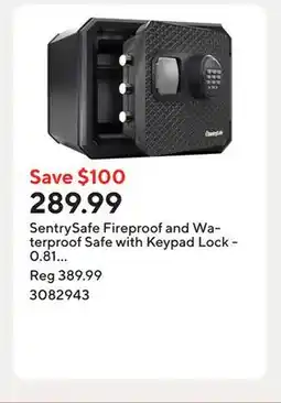 Staples SentrySafe Fireproof and Waterproof Safe with Keypad Lock - 0.81 Cu. Ft offer