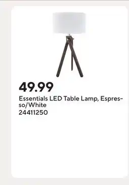 Staples Essentials LED Table Lamp, Espresso/White offer