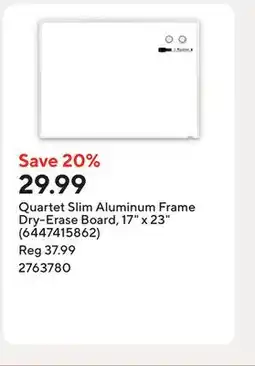 Staples Quartet Slim Aluminum Frame Dry-Erase Board, 17 x 23 (6447415862) offer