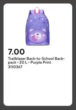 Staples Trailblazer Back-to-School Backpack - 20 L - Purple Print offer