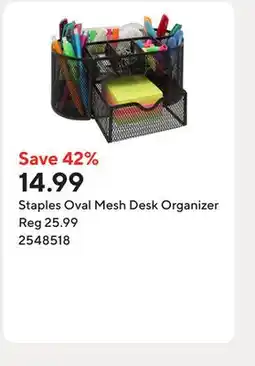 Staples Staples Oval Mesh Desk Organizer offer