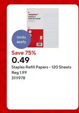 Staples Staples Refill Papers - 120 Sheets offer