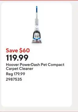 Staples Hoover PowerDash Pet Compact Carpet Cleaner offer