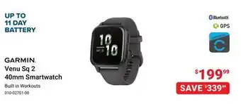 Visions Electronics GARMIN Venu Sq 2 40mm Smartwatch offer