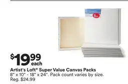 Michaels Artist's Loft Super Value Canvas Packs offer