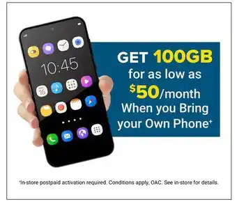 Visions Electronics get 100GB for as low as $50 When you Bring your Own Phone offer