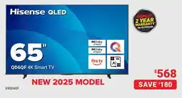 Visions Electronics Hisense QLED 65 4K Smart TV offer
