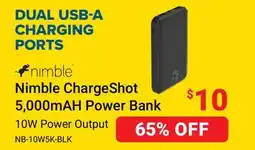 Visions Electronics Nimble ChargeShot 5,000mAH Power Bank offer
