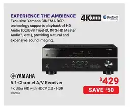 Visions Electronics YAMAHA 5.1-Channel A/V Receiver offer