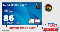 Visions Electronics LG 86 NATIVE 120Hz PANEL Smart TV offer