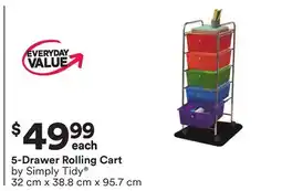 Michaels 5-Drawer Rolling Cart by Simply Tidy offer
