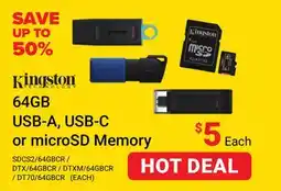 Visions Electronics Kingston 64GB USB-A, USB-C or microSD Memory offer