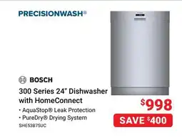 Visions Electronics BOSCH 300 Series 24 Dishwasher with HomeConnect offer