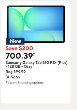 Staples Samsung Galaxy Tab S10 FE+ (Plus) - 128 GB - Gray offer