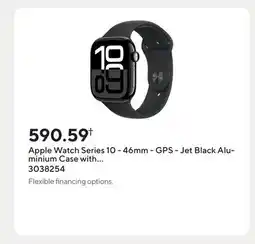 Staples Apple Watch Series 10 - 46mm - GPS - Jet Black Aluminium Case with Black Sport Band offer