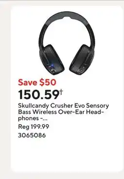 Staples Skullcandy Crusher Evo Sensory Bass Wireless Over-Ear Headphones - True Black offer