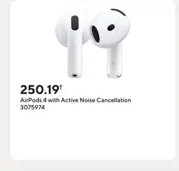 Staples AirPods 4 with Active Noise Cancellation offer