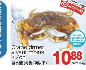 T&T Supermarket CRABE DRMER VIVANT MOINS 2L/CH offer