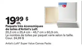 Michaels Paquets très économiques de toiles d'Artist's Loft offer