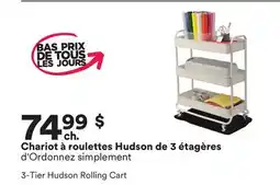 Michaels Chariot à roulettes Hudson de 3 étagères d'Ordonnez simplement offer