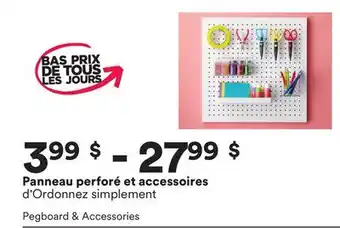 Michaels Panneau perforé et accessoires d'Ordonnez simplement offer