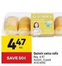 Giant Tiger Quinn's swiss rolls offer
