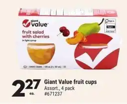Giant Tiger Giant value fruit cups offer