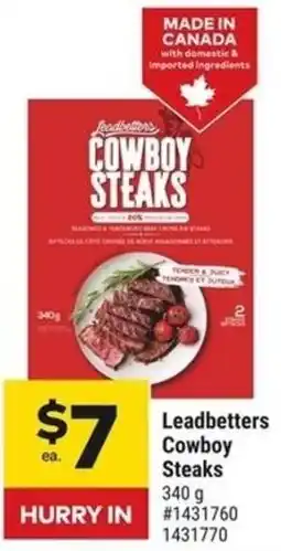 Giant Tiger Leadbetters cowboy steaks offer
