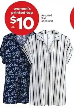 Giant Tiger Women's printed top offer
