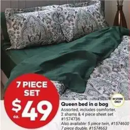 Giant Tiger Queen bed in a bag offer