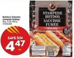 Giant Tiger Butcher's selection stampede hotdogs offer