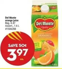Giant Tiger Del monte orange juice offer