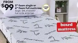 Giant Tiger Foam single or foam full mattress offer