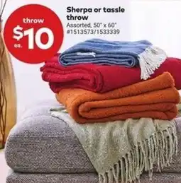 Giant Tiger Sherpa or tassle throw offer